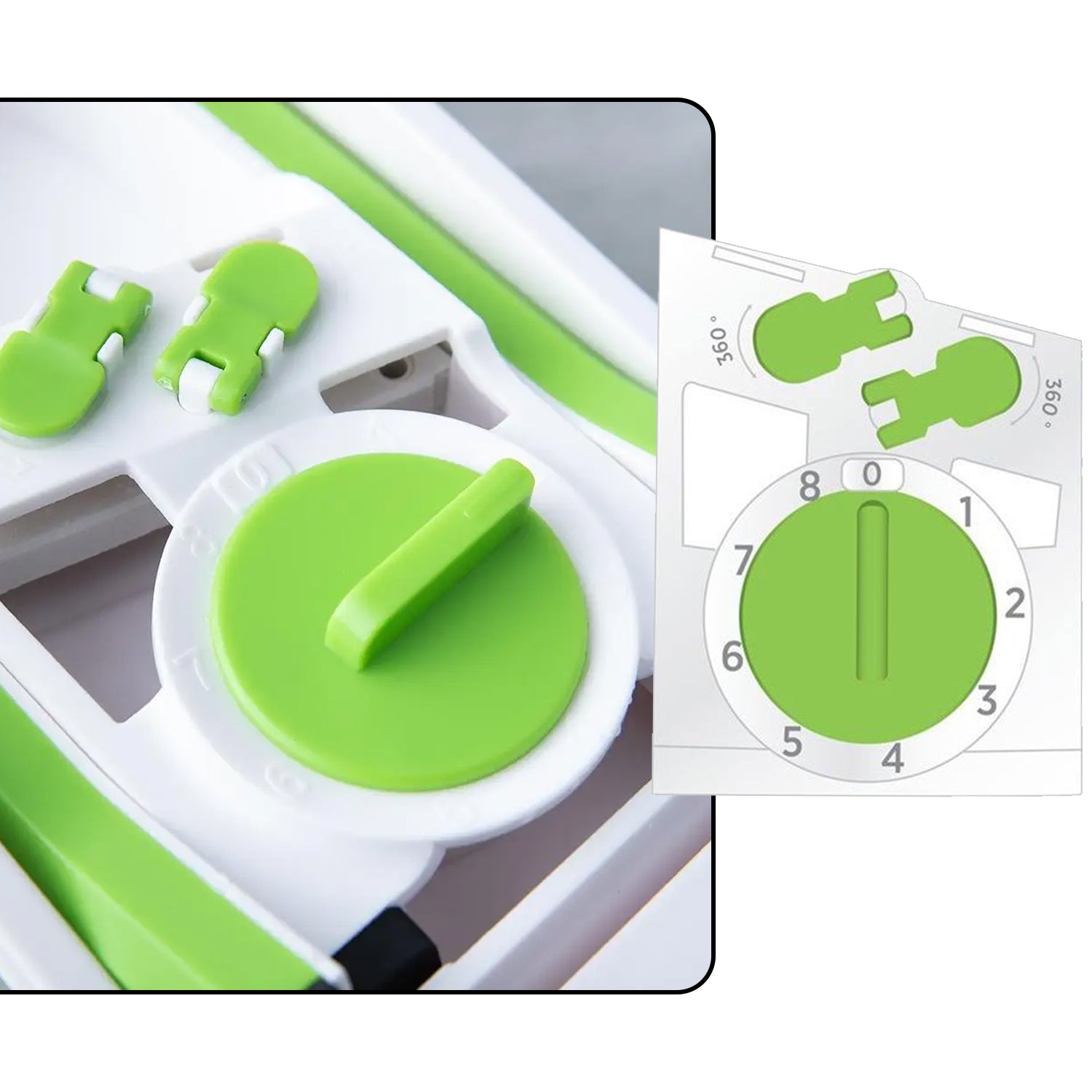 Time-saving vegetable chopper with adjustable handle Time-saving vegetable chopper with adjustable handle